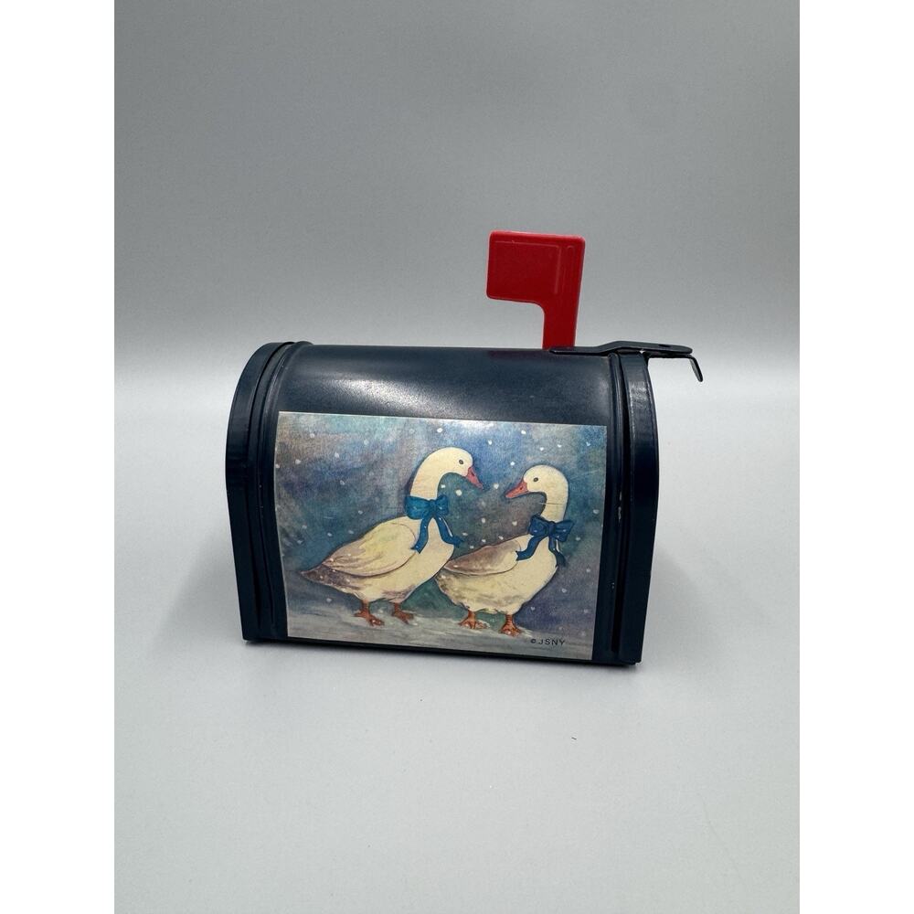 Vintage Geese Mailbox Mail Box Miniature Tin Decor 5” Long